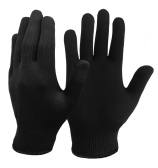 Перчатки нейлоновые, тонкие, без ПВХ,  3-нити, черные, 13 класс